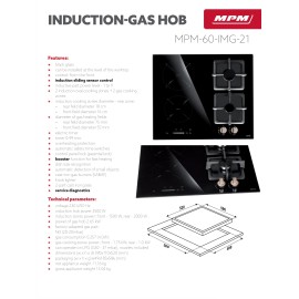 Placa gas y vitro ref-01 60 cms