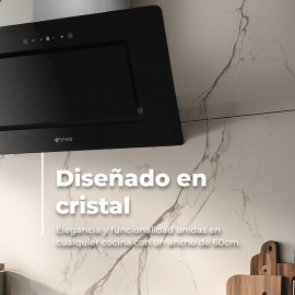 Campana decorativa vista ref-27 EVVO modelo CE43 800 m3/h 60 cms