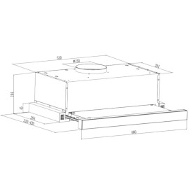 Campana telescopica integrable ref-01 EVVO modelo CE10 350 m3/h 60 cms