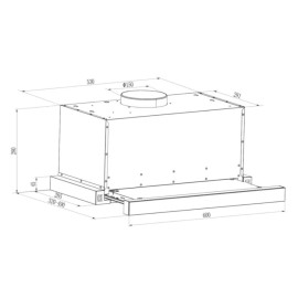 Campana telescopica integrable ref-02 EVVO modelo CE11 650 m3/h 60 cms
