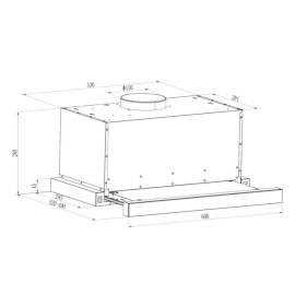 Campana telescopica integrable ref-03 EVVO modelo CE12 550 m3/h 60 cms