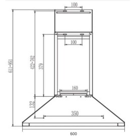 Campana piramidal vista ref-13 EVVO modelo CE21 650 m3/h 60 cms Campana piramidal vista ref-13 EVVO modelo CE21 650 m3/h 60 cms
