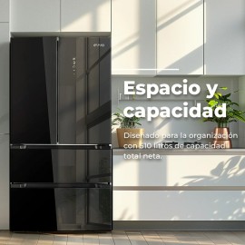 Frigorifico americano ref-24 EVVO modelo F80B glass 183 cms