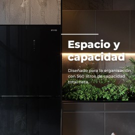 Frigorifico americano ref-27 EVVO modelo F100B Glass 183 cms