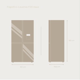Frigorifico americano ref-28 EVVO modelo F100B Glass Aqua 183 cms
