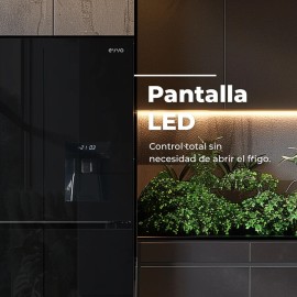 Frigorifico americano ref-28 EVVO modelo F100B Glass Aqua 183 cms