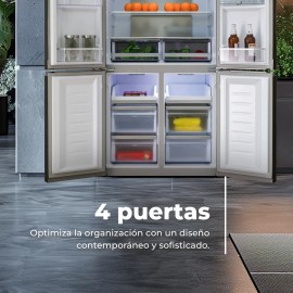 Frigorifico americano ref-28 EVVO modelo F100B Glass Aqua 183 cms