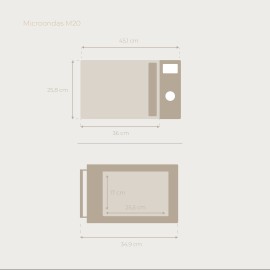 Microondas sobremesa ref-20 EVVO modelo M20 20 litros