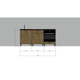 Cocina completa 180 cms Gama Economica ref-202A Cocina completa 180 cms Gama Economica ref-202A