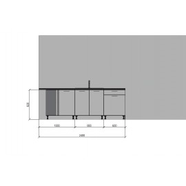 Cocina en L completa 260 y 240 cms Gama Economica ref-204 VARIOS MODELOS