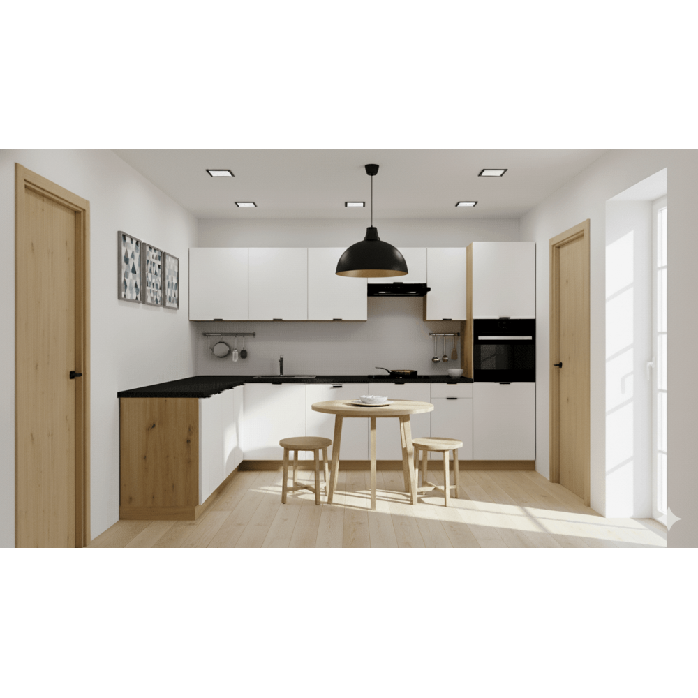 Cocina en L completa 340 y 200 cms Gama Economica ref-211a Cocina en L completa 340 y 200 cms Gama Economica ref-211a