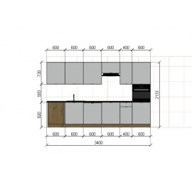 Cocina en L completa 340 y 200 cms Gama Economica ref-211a Cocina en L completa 340 y 200 cms Gama Economica ref-211a