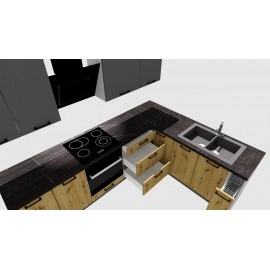 Cocina en L completa 200 y 260 cms Gama Media ref-405b