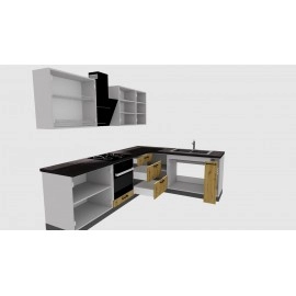 Cocina en L completa 200 y 260 cms Gama Media ref-405b