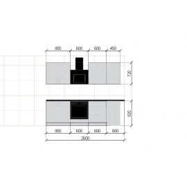 Cocina en L completa 200 y 260 cms Gama Media ref-405d