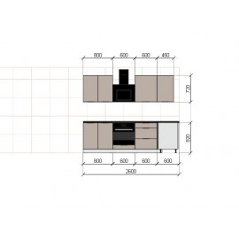 Cocina en L completa 200 y 260 cms Gama Media ref-405a
