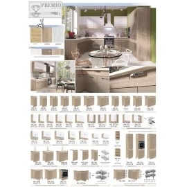 Modulos para cocinas color blanco capuccino brillo y madera gama media presupuesto gratuito ref-101 MODELO PREMIO